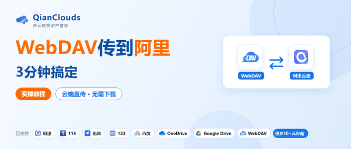 如何把WebDAV的文件传到阿里云盘？云端直传方案，3步完成